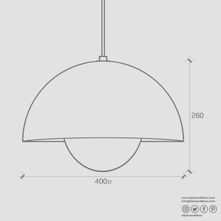 BLOOM POT PENDANT LAMP BLACK LARGE - DYKE & DEAN