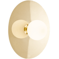 BRASS DISC SMALL GLOBE WALL LIGHT - DYKE & DEAN