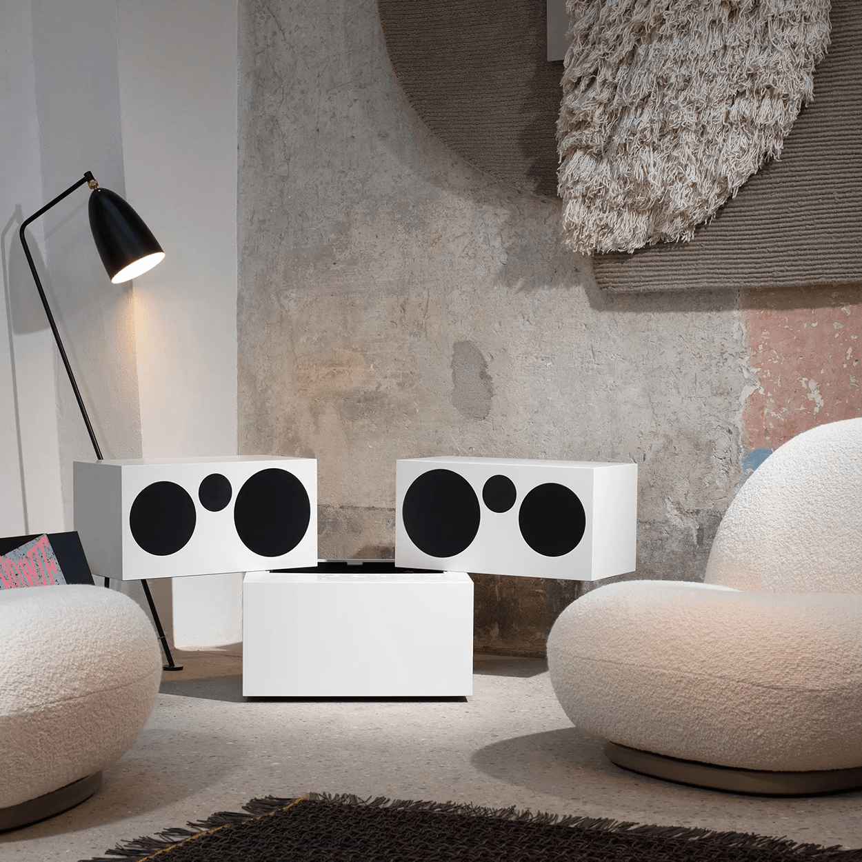 BRIONVEGA WHITE TOTEM RR231 SOUND SYSTEM - DYKE & DEAN