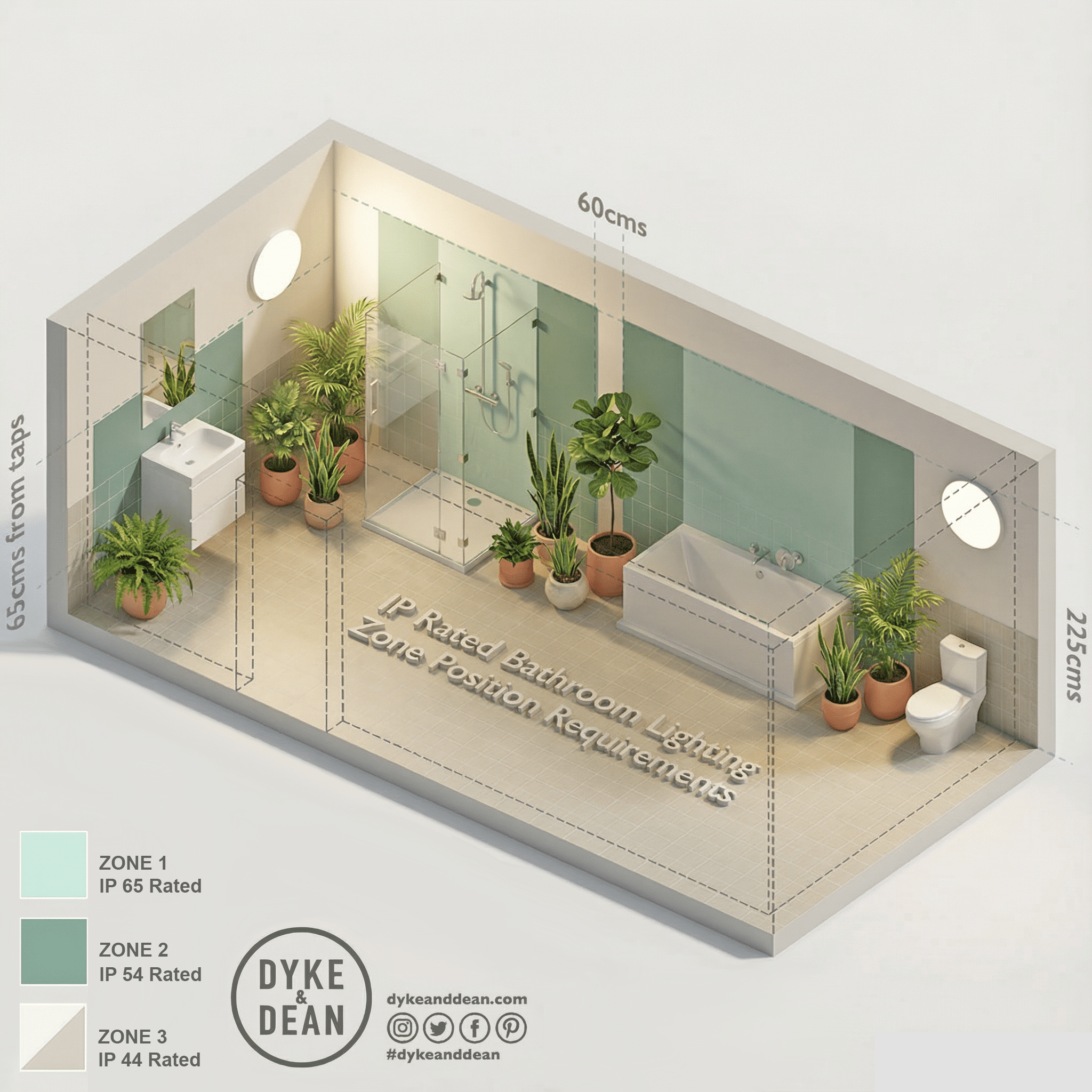 BROWN DOUBLE PORCELAIN WATERPROOF WALL MOUNTED LIGHT - DYKE & DEAN