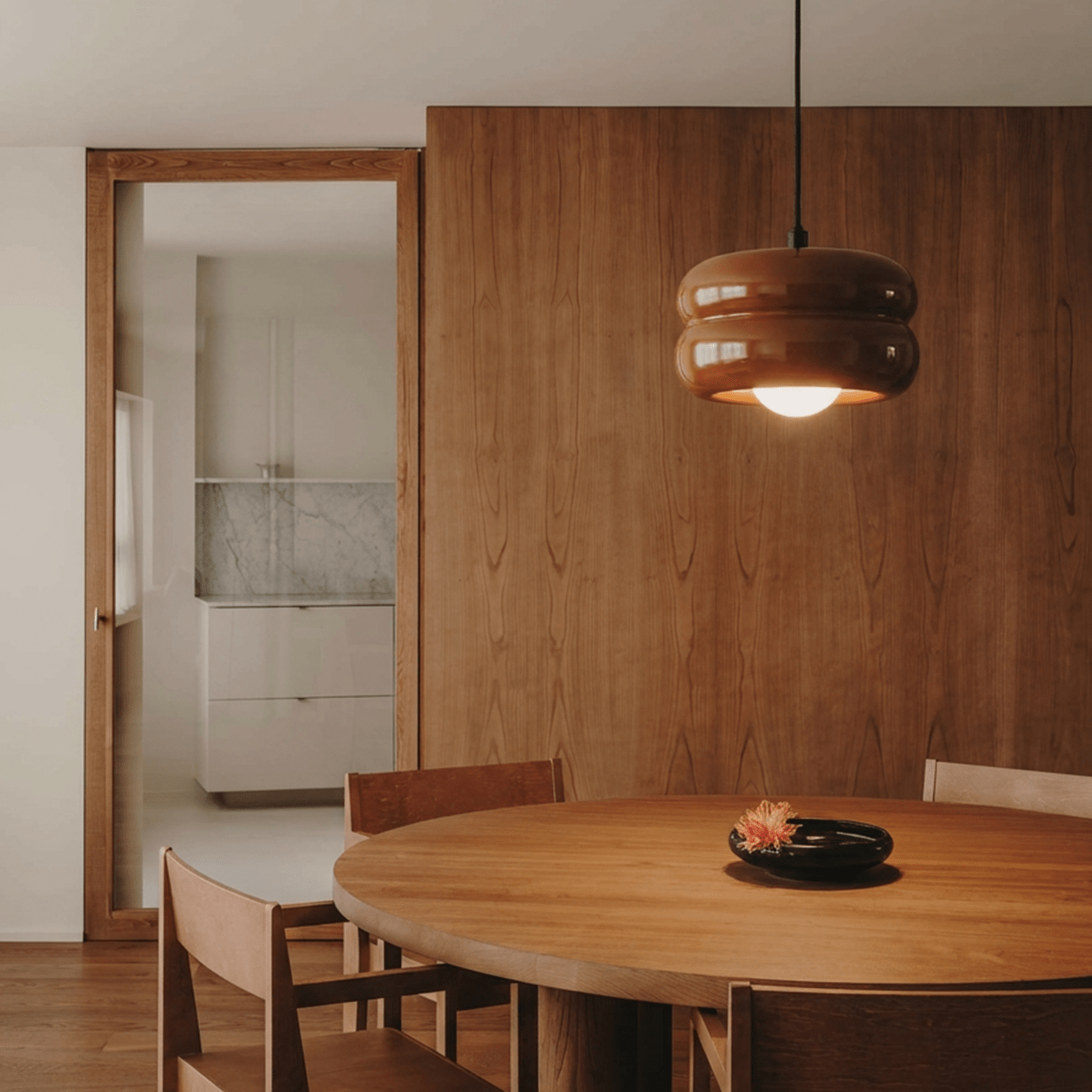 BROWN ORBIT GLASS GLOBE PENDANT LIGHT - DYKE & DEAN