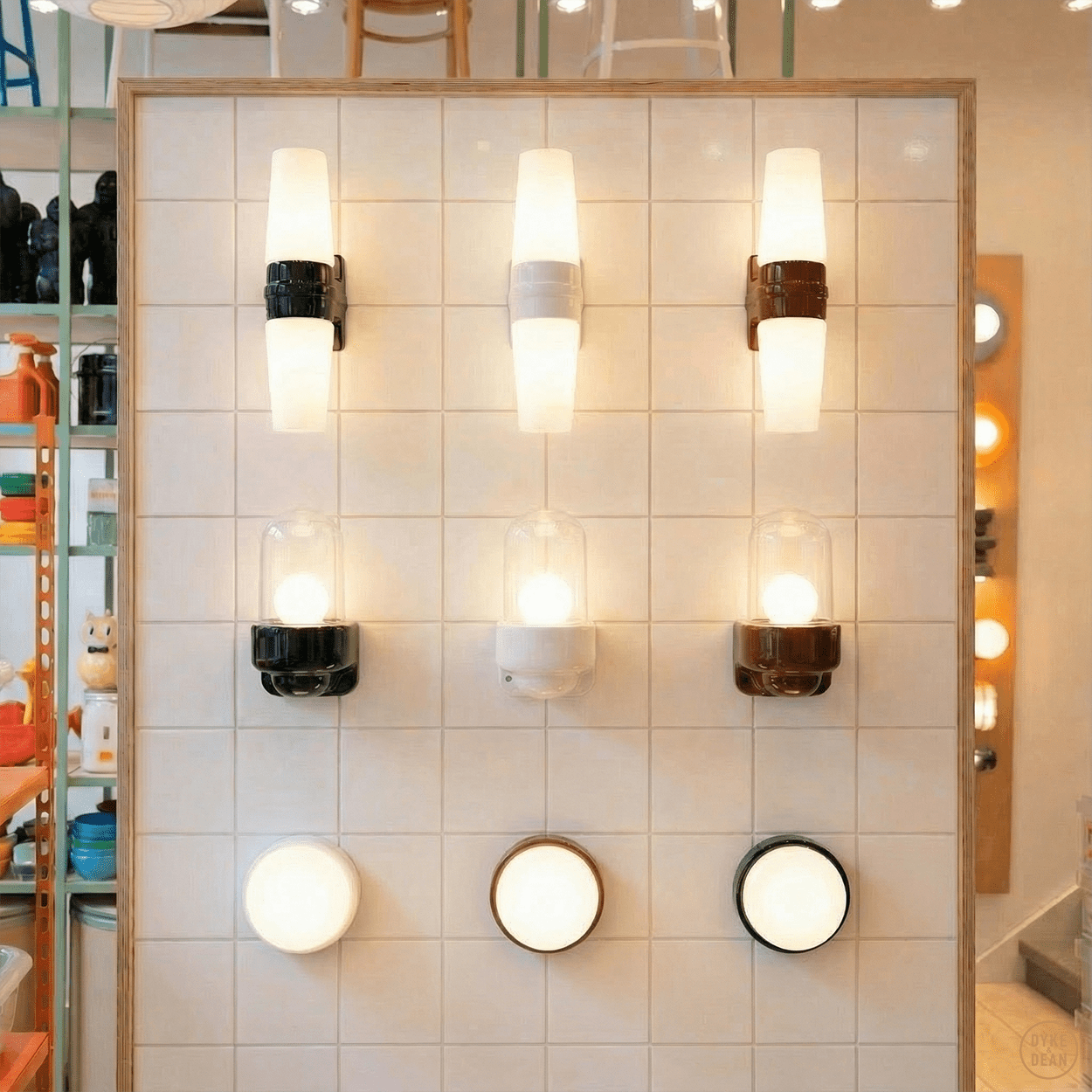 BROWN PORCELAIN WATERPROOF WALL DISC LIGHT - DYKE & DEAN