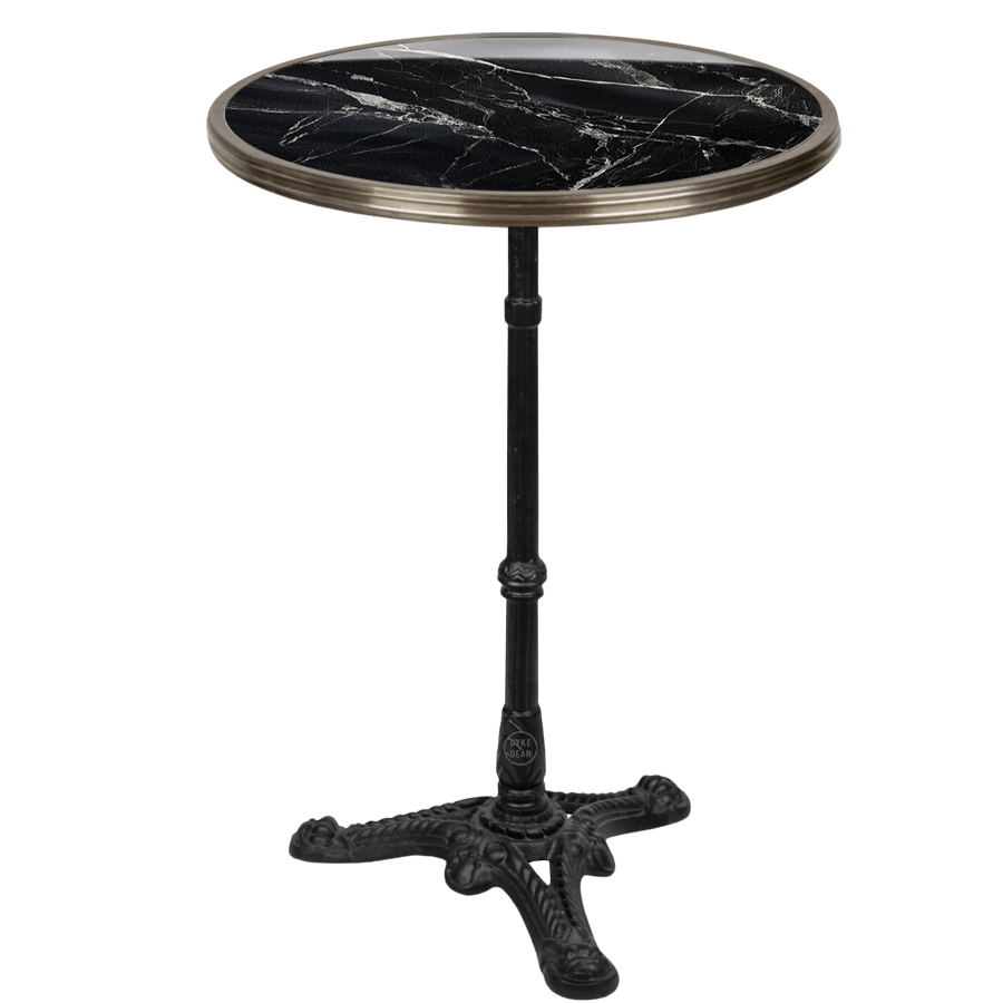 CARRARA BLACK CERAMIC FRENCH BISTRO TABLE 20” - DYKE & DEAN