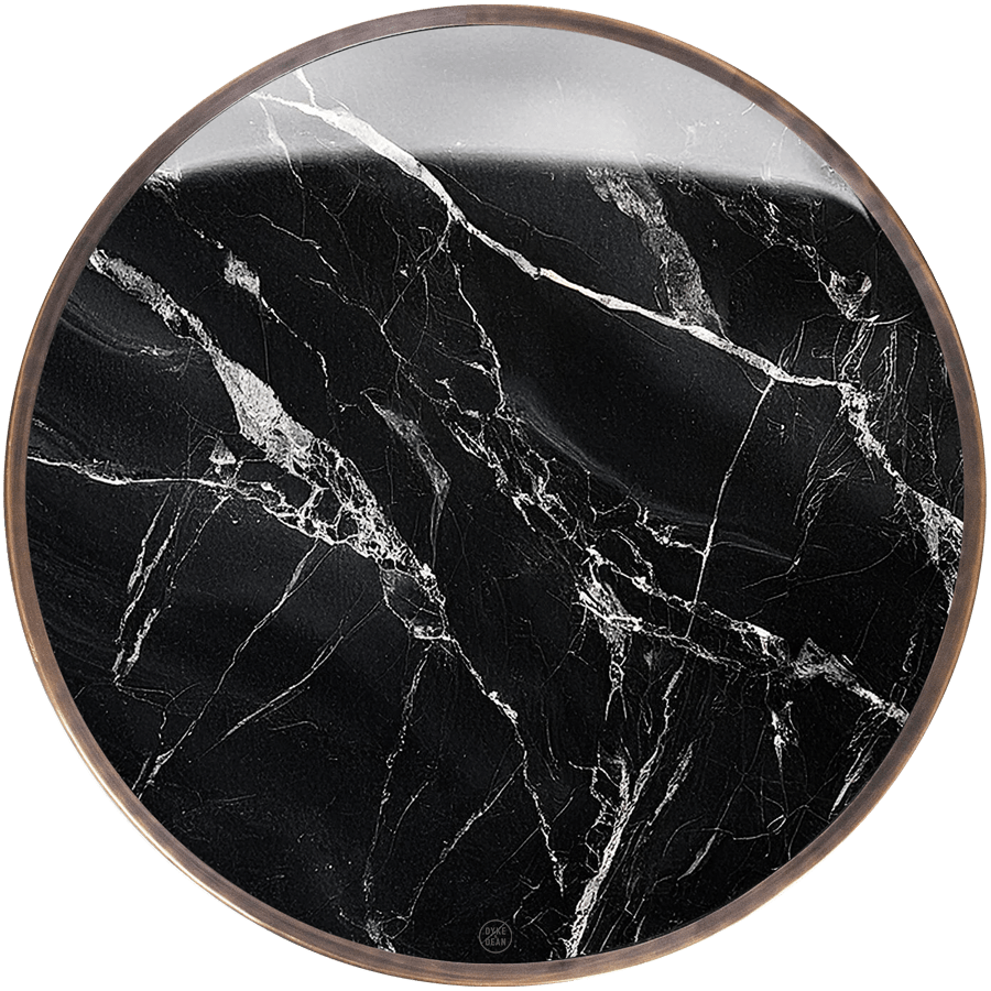 CARRARA BLACK CERAMIC FRENCH BISTRO TABLE 28” - DYKE & DEAN