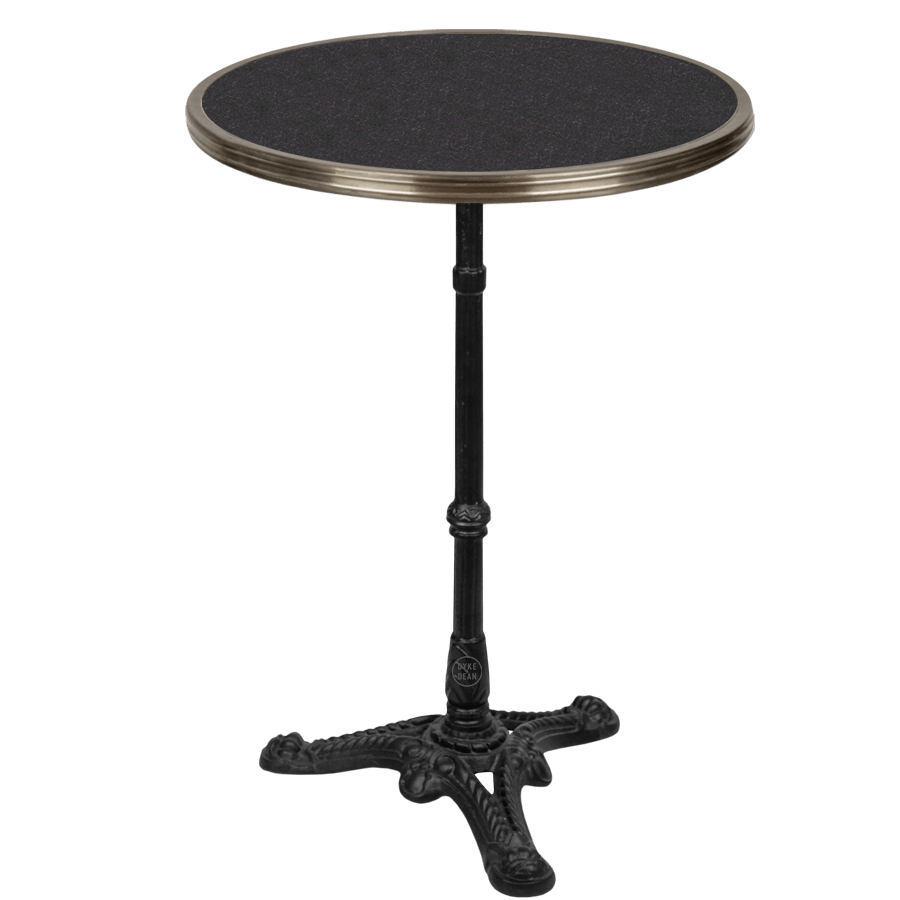 CARRARA BLACK GRANITE FRENCH BISTRO TABLE 20” - DYKE & DEAN