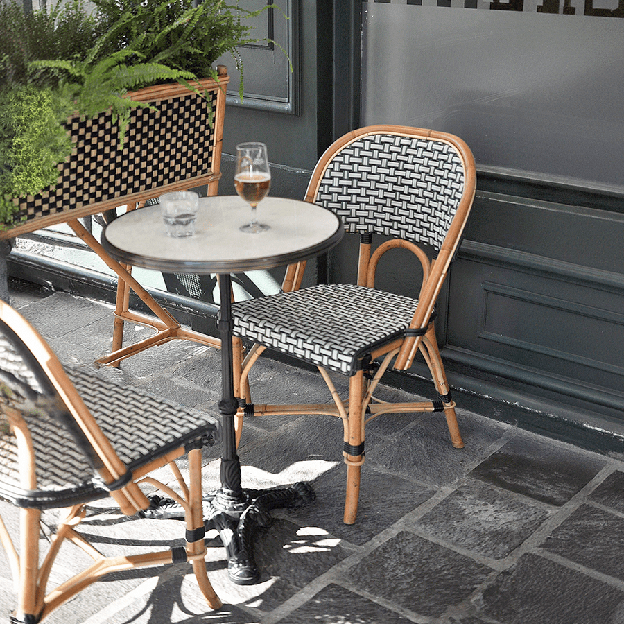 CARRARA GREEN GRANITE FRENCH BISTRO TABLE 24” - DYKE & DEAN