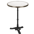 CARRARA WHITE MARBLE FRENCH BISTRO BAR TABLE 20” - DYKE & DEAN