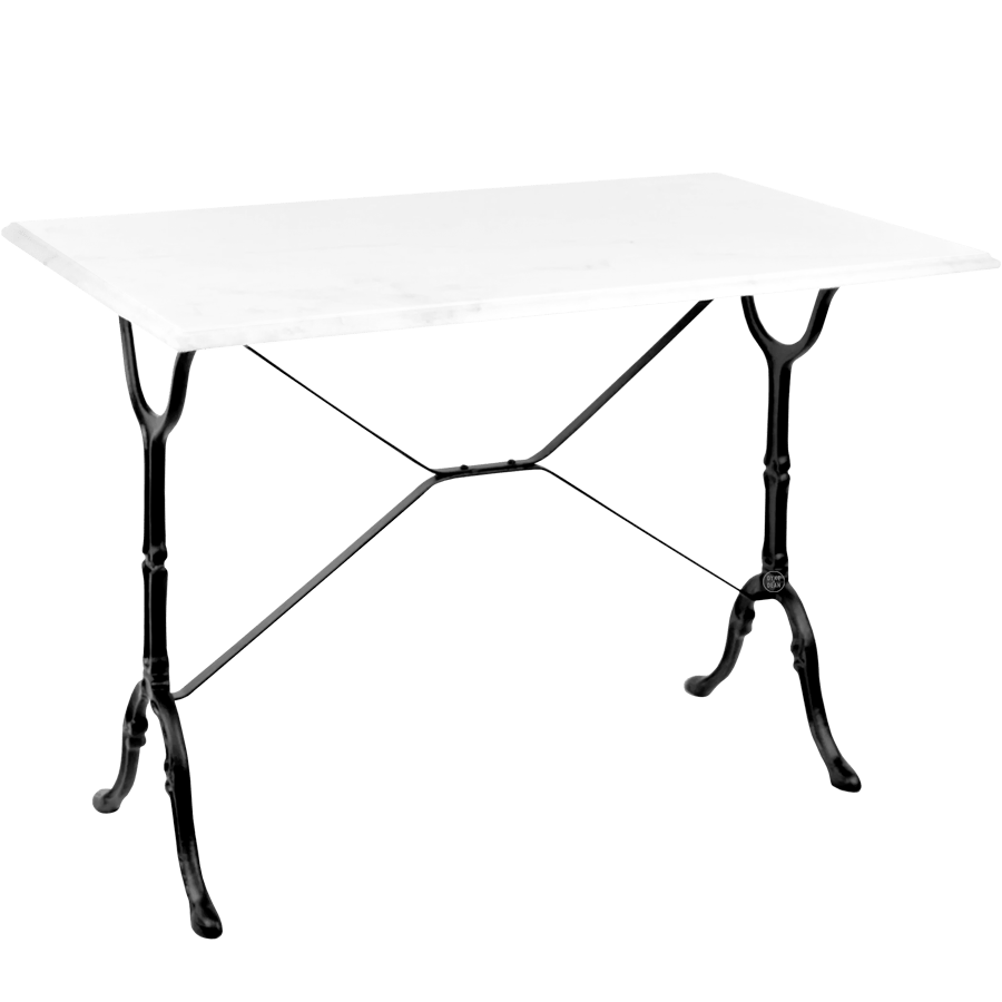 CARRARA WHITE MARBLE FRENCH BISTRO RECTANGLE TABLE 24” X 20” - DYKE & DEAN