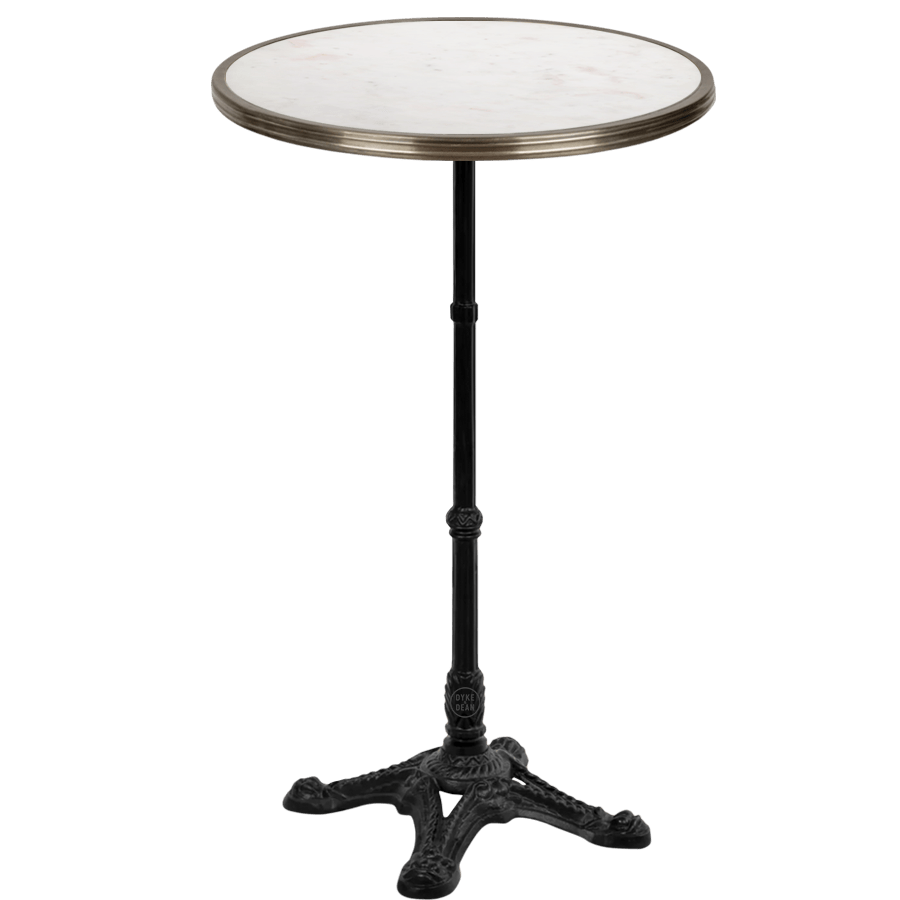 CARRARA WHITE MARBLE FRENCH BISTRO TABLE 24” - DYKE & DEAN