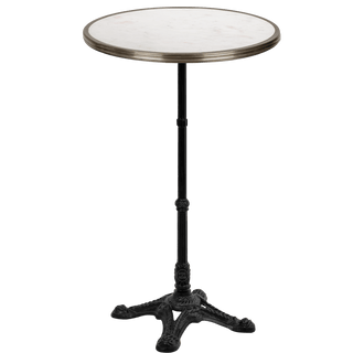 CARRARA WHITE MARBLE FRENCH BISTRO TABLE 24” - DYKE & DEAN
