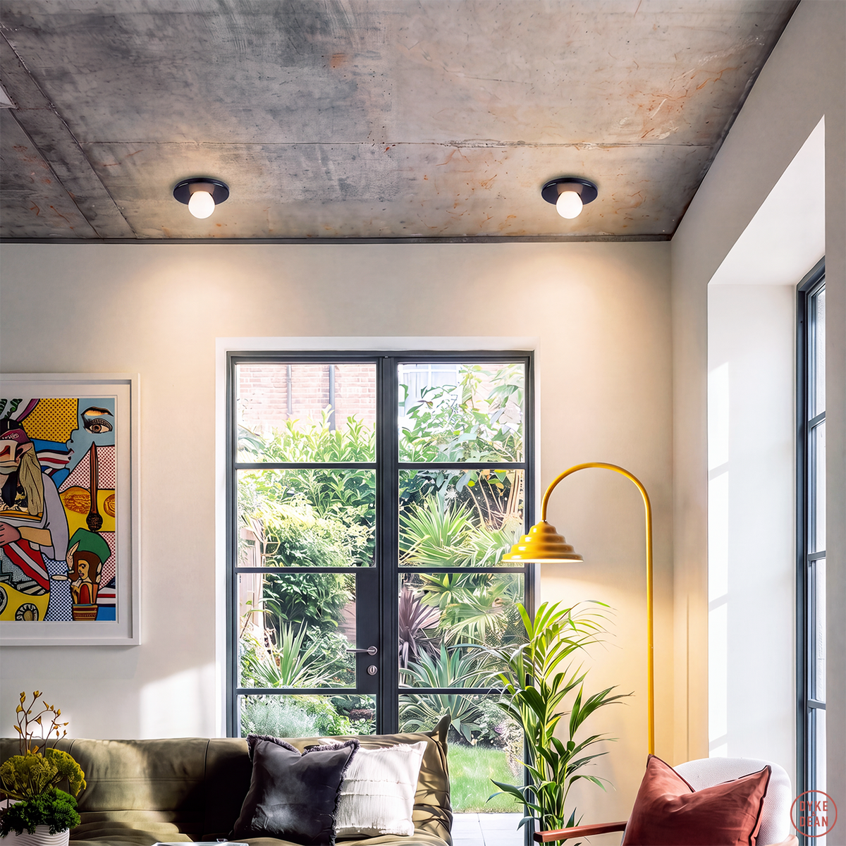 CERAMIC CEILING E27 RECESSED LIGHT BLACK - DYKE & DEAN