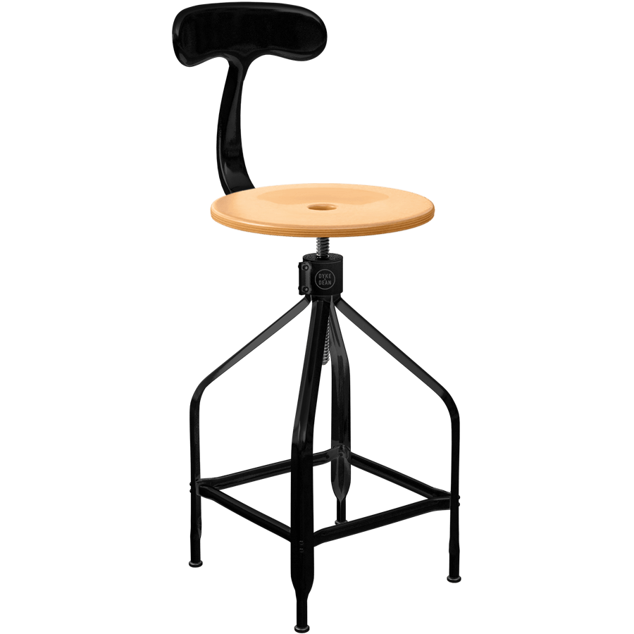 CHAISES NICOLLE DESSINATEUR TALL ADJUSTABLE SWIVEL CHAIR WOOD - DYKE & DEAN