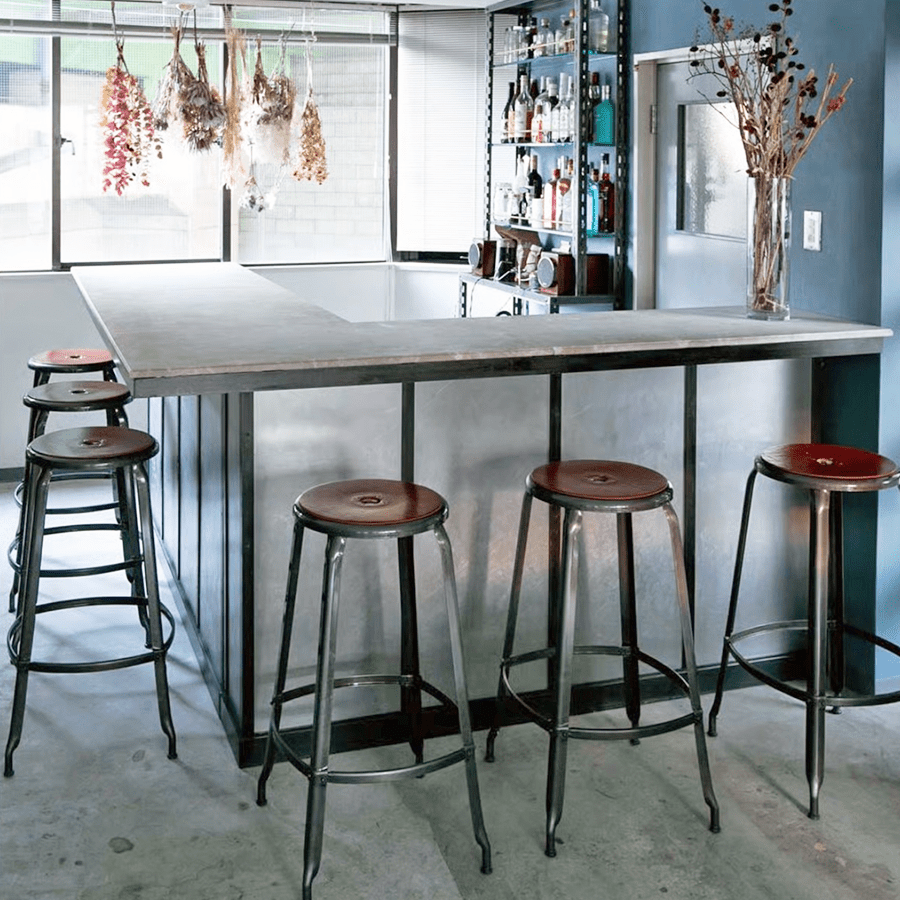 CHAISES NICOLLE METAL STOOL WOOD 60 - DYKE & DEAN