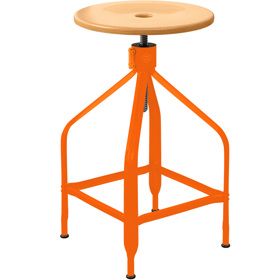 CHAISES NICOLLE TALL ADJUSTABLE SWIVEL STOOL WOOD - DYKE & DEAN