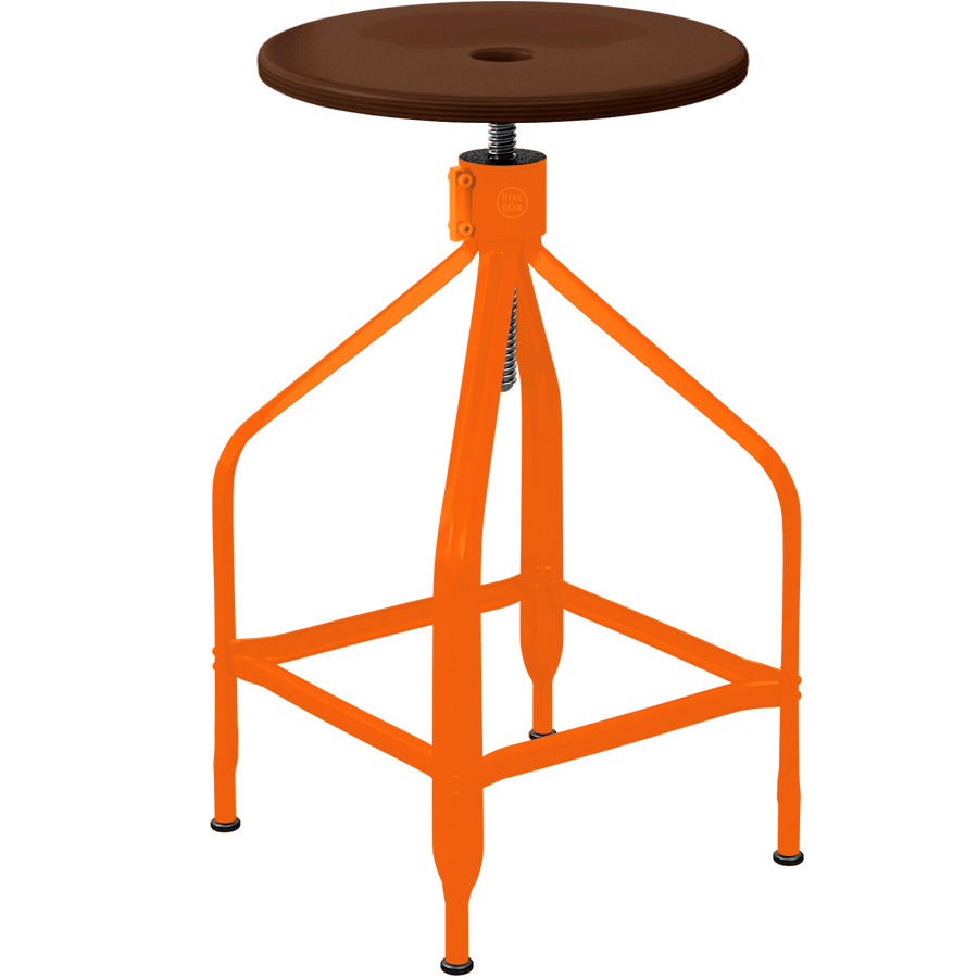 CHAISES NICOLLE TALL ADJUSTABLE SWIVEL STOOL WOOD - DYKE & DEAN