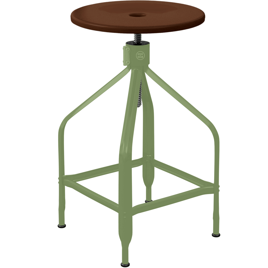 CHAISES NICOLLE TALL ADJUSTABLE SWIVEL STOOL WOOD - DYKE & DEAN