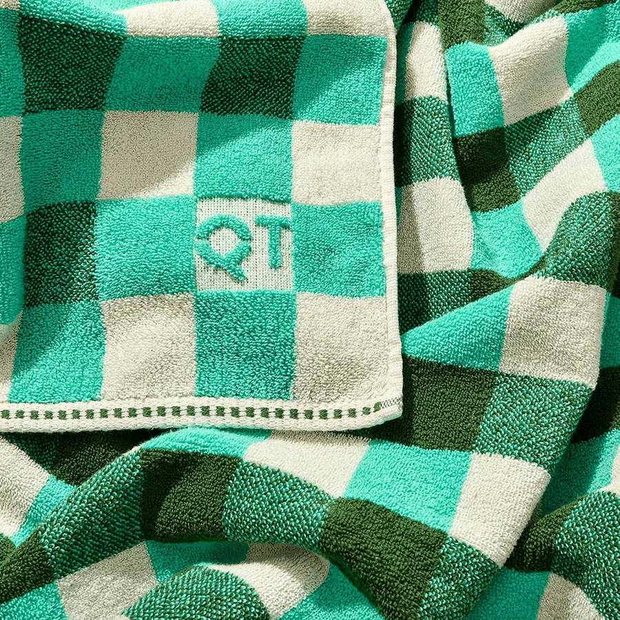 CHECK BATH SHEET TOWEL PINE - DYKE & DEAN