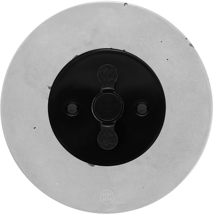 CLASSIC CONCRETE ROUND ROTARY BLACK SWITCH - DYKE & DEAN