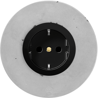CLASSIC CONCRETE SCHUKO BLACK SOCKET - DYKE & DEAN