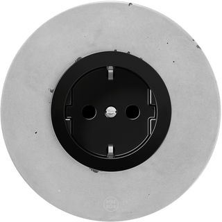 CLASSIC CONCRETE SCHUKO BLACK SOCKET - DYKE & DEAN