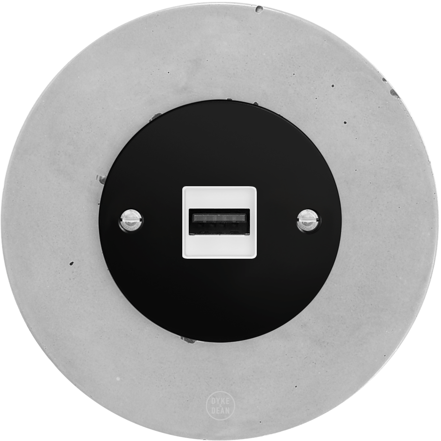 CLASSIC CONCRETE USB BLACK SOCKET - DYKE & DEAN