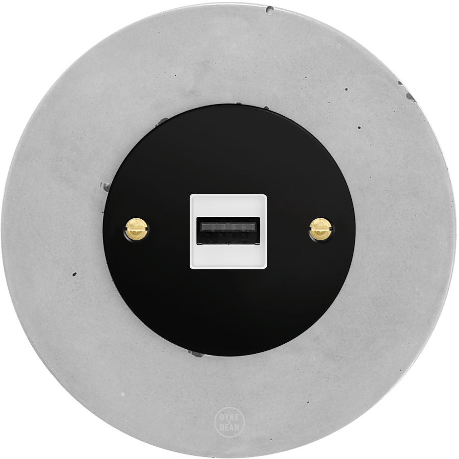 CLASSIC CONCRETE USB BLACK SOCKET - DYKE & DEAN