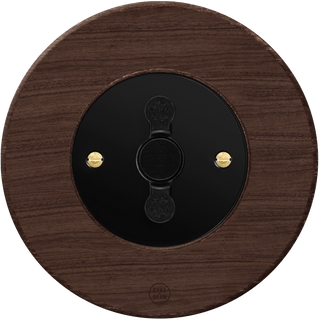 CLASSIC OAK ROUND ROTARY BLACK SWITCH - DYKE & DEAN