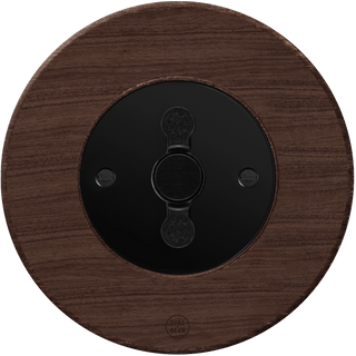 CLASSIC OAK ROUND ROTARY BLACK SWITCH - DYKE & DEAN