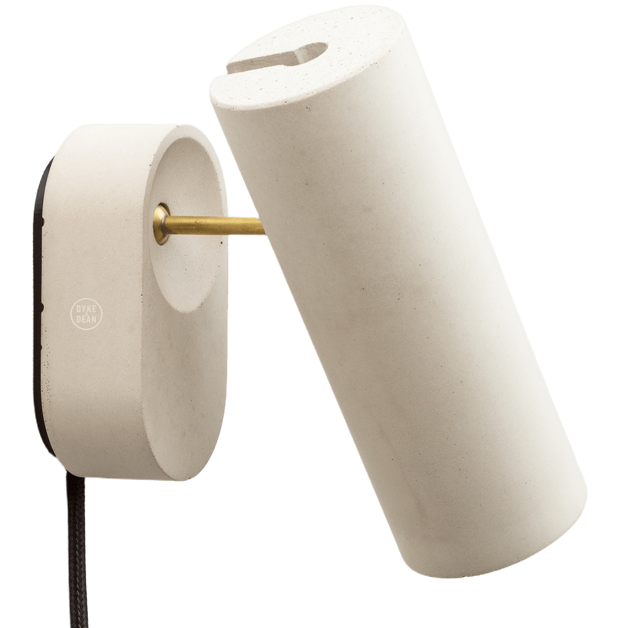 CONCRETE ADJUSTABLE BEDSIDE WALL LIGHT WITH PLUG - DYKE & DEAN