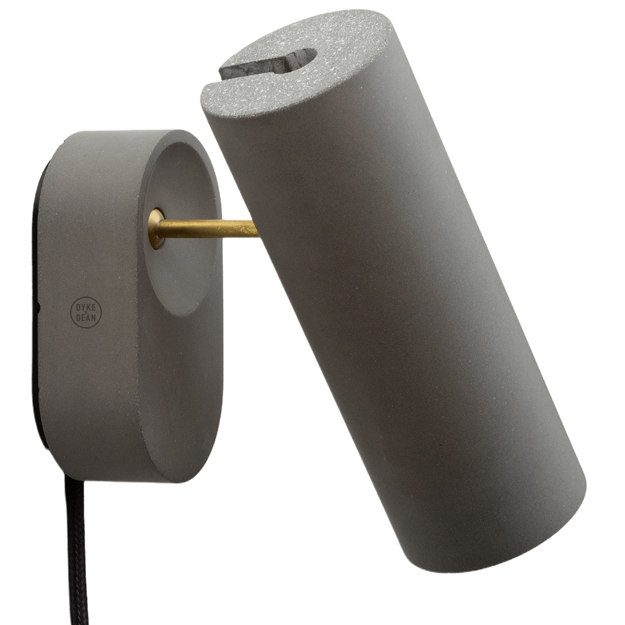 CONCRETE ADJUSTABLE BEDSIDE WALL LIGHT WITH PLUG - DYKE & DEAN