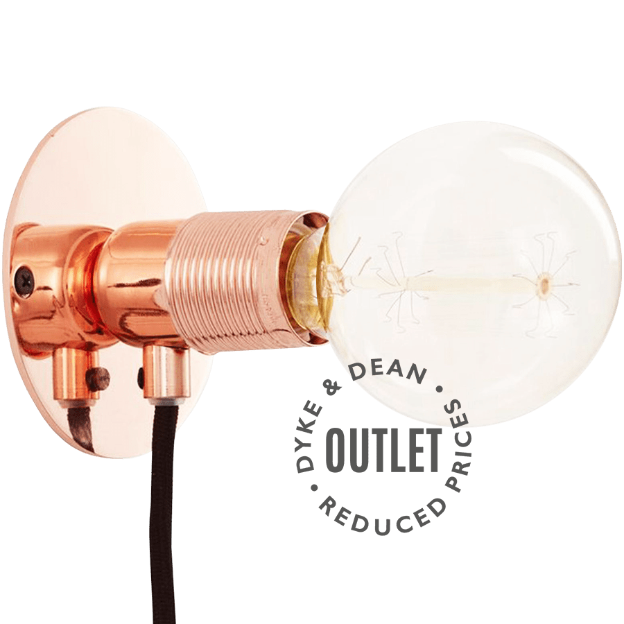 COPPER FRAMA SMALL WALL DISC LIGHT E27 OUTLET - DYKE & DEAN