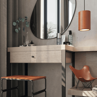 CUERO CYLINDER LEATHER PENDANT LIGHT CHOCOLATE - DYKE & DEAN