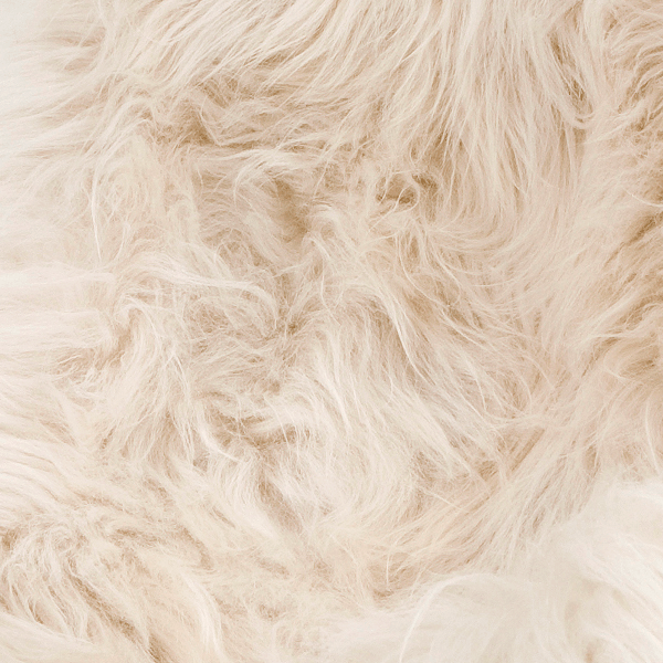 CUERO FLYING GOOSE STOOL WHITE LONG SHEEPSKIN