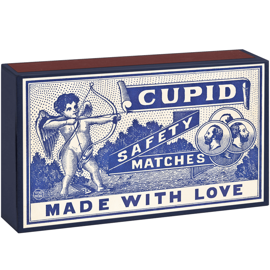 CUPID MADE WITH LOVE GIANT SAFETY MATCHES - DYKE & DEAN