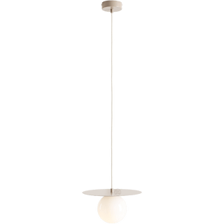 DISC GLOBE HANGING PENDANT LIGHT BEIGE SMALL - DYKE & DEAN