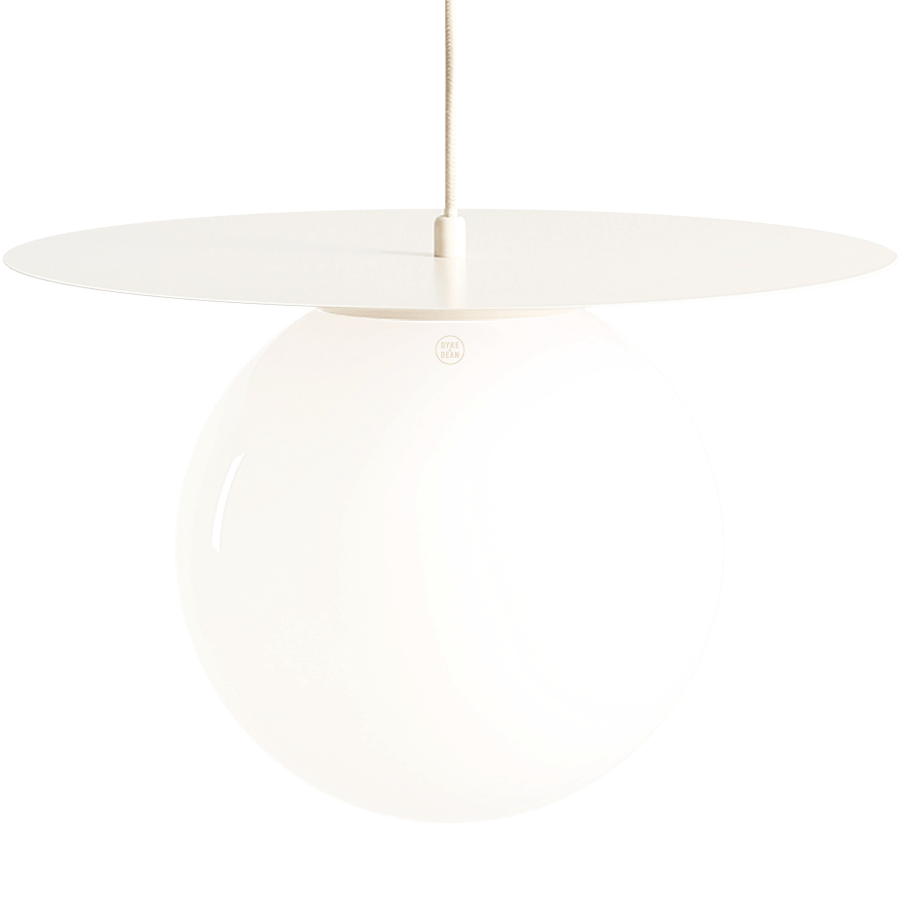DISC GLOBE HANGING PENDANT LIGHT CREAM LARGE - DYKE & DEAN