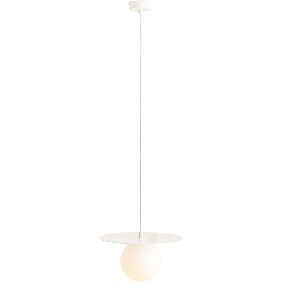 DISC GLOBE HANGING PENDANT LIGHT CREAM SMALL - DYKE & DEAN