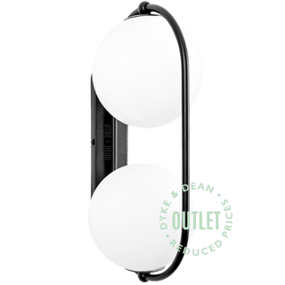 DOUBLE GLOBE ROD WALL LIGHT OUTLET - DYKE & DEAN