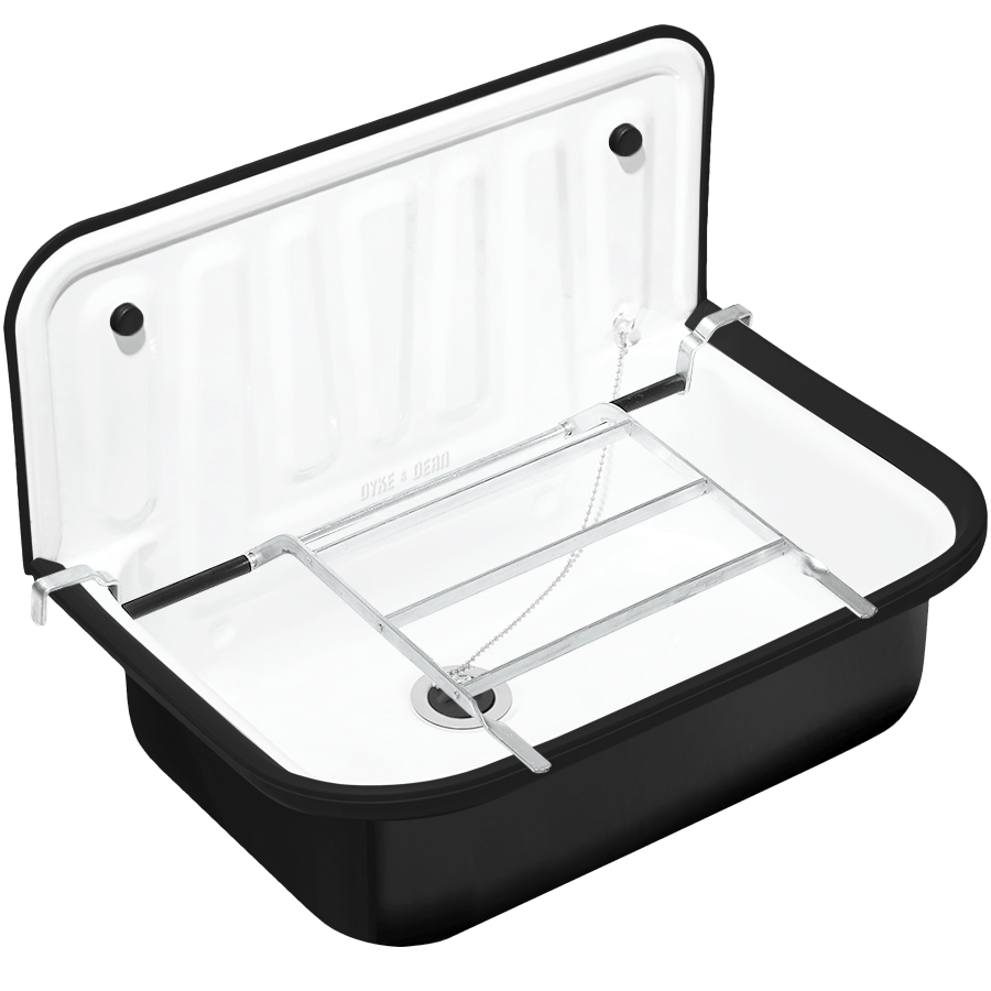 DYKE & DEAN BLACK ENAMEL BUCKET SINK BLACK RIM - DYKE & DEAN