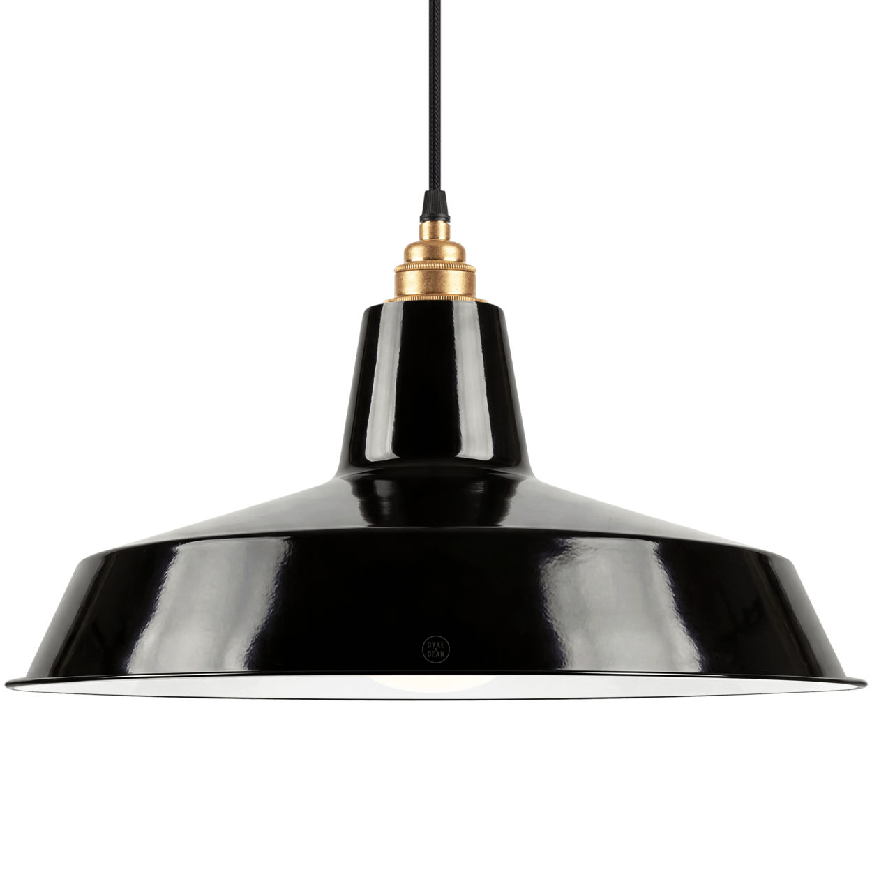 DYKE & DEAN PENDANT LAMPSHADE BLACK WITH BULB HOLDER - DYKE & DEAN