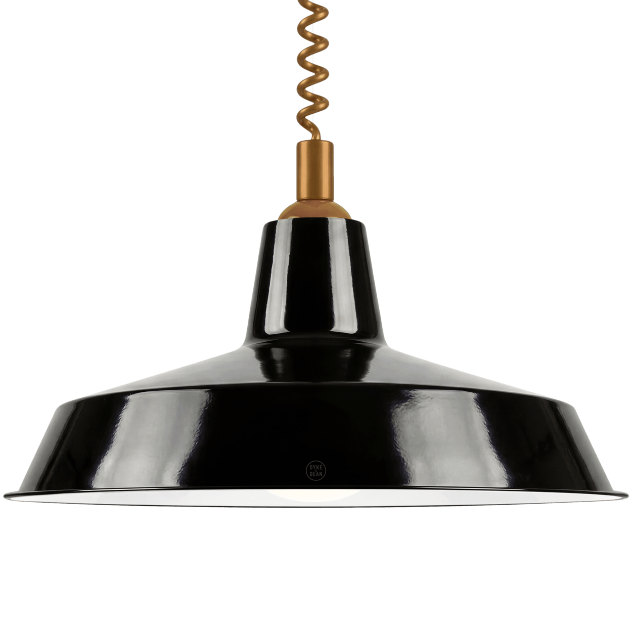 DYKE & DEAN PENDANT LAMPSHADE BLACK WITH RETRACTABLE SPRING - DYKE & DEAN