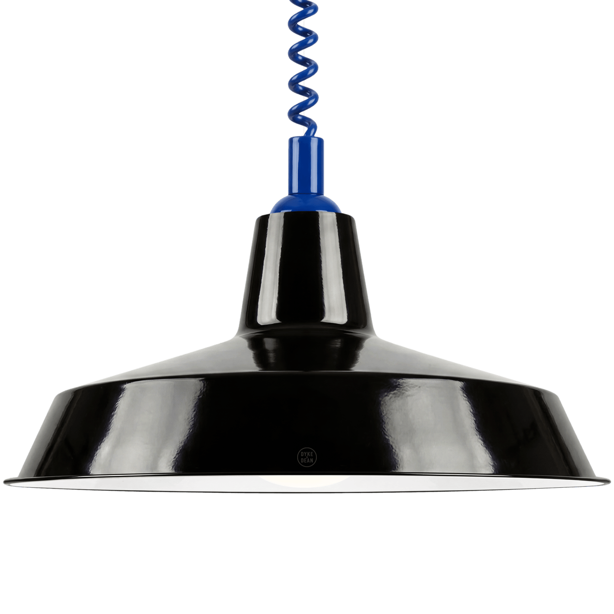 DYKE & DEAN PENDANT LAMPSHADE BLACK WITH RETRACTABLE SPRING - DYKE & DEAN