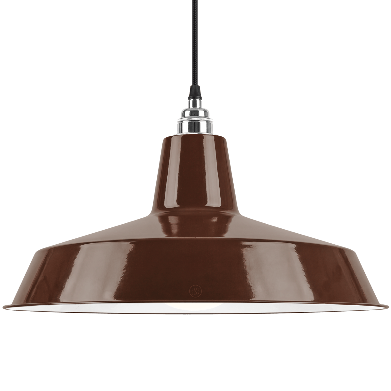 DYKE & DEAN PENDANT LAMPSHADE BROWN WITH BULB HOLDER - DYKE & DEAN