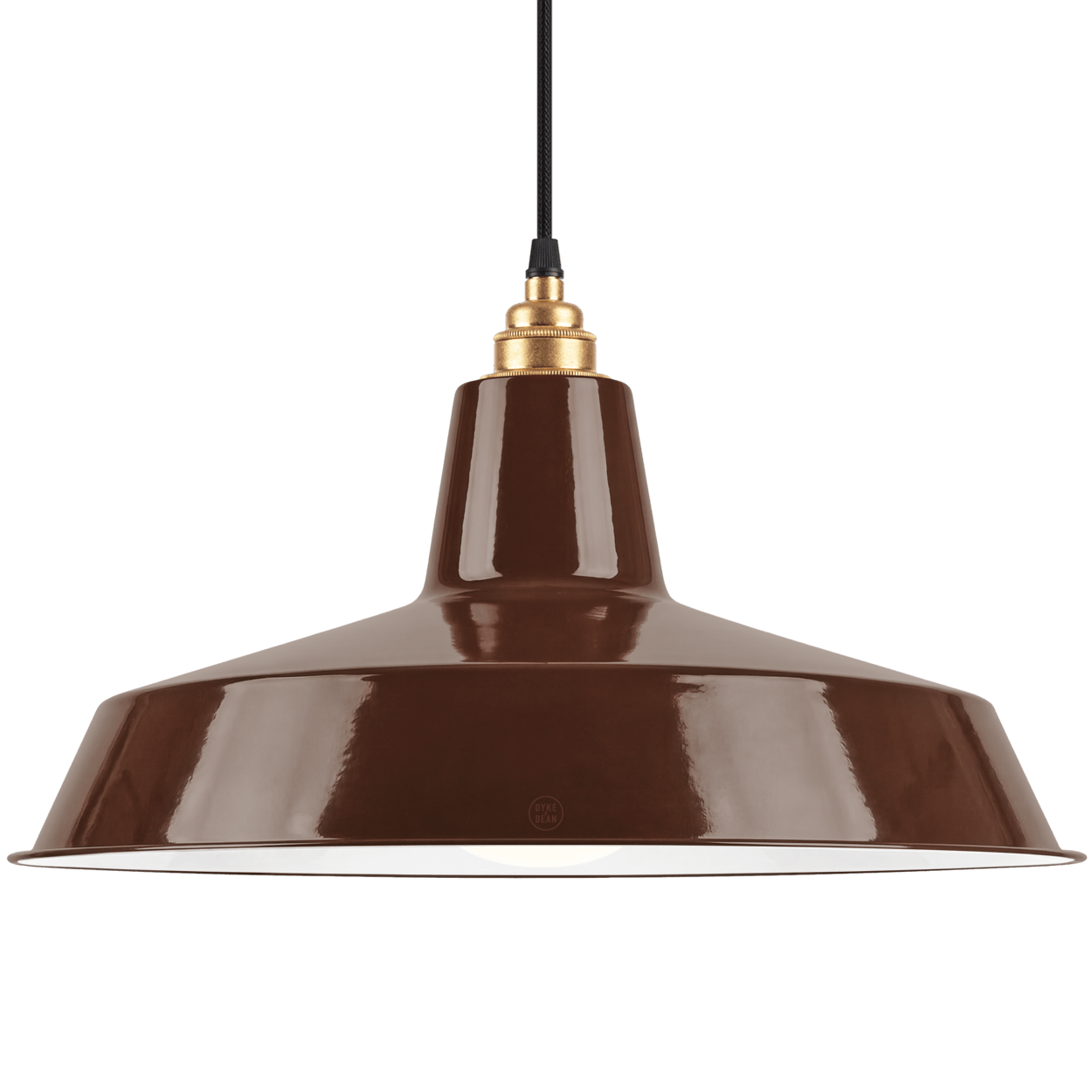 DYKE & DEAN PENDANT LAMPSHADE BROWN WITH BULB HOLDER - DYKE & DEAN