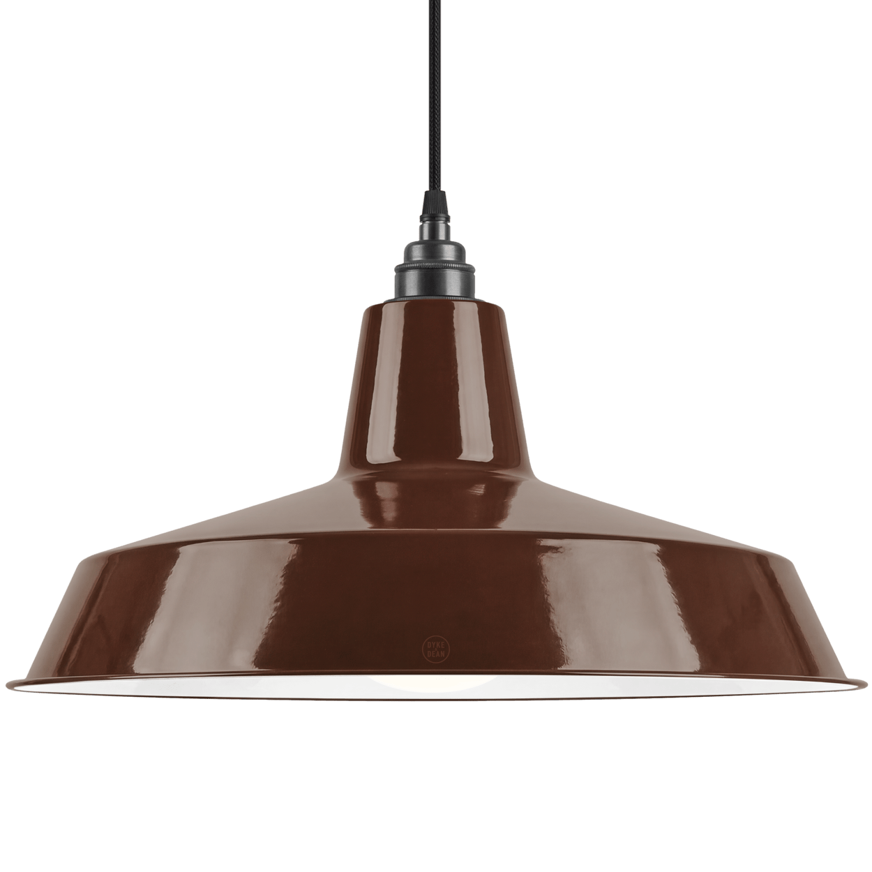 DYKE & DEAN PENDANT LAMPSHADE BROWN WITH BULB HOLDER - DYKE & DEAN