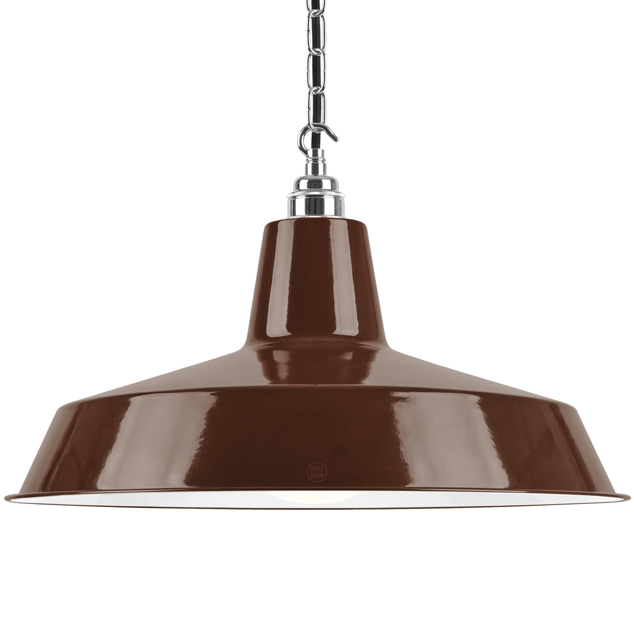 DYKE & DEAN PENDANT LAMPSHADE BROWN WITH HOOK & CHAIN SET - DYKE & DEAN