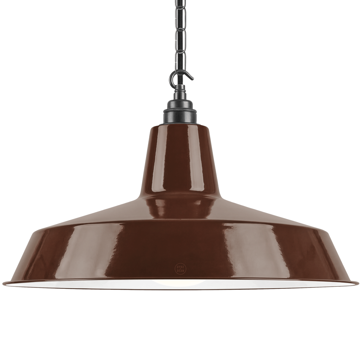 DYKE & DEAN PENDANT LAMPSHADE BROWN WITH HOOK & CHAIN SET - DYKE & DEAN
