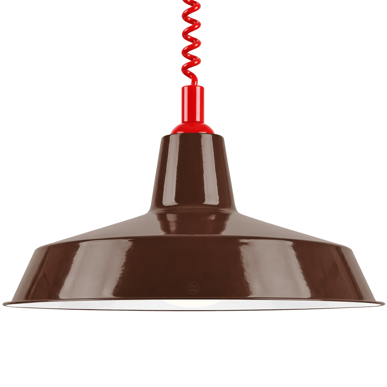 DYKE & DEAN PENDANT LAMPSHADE BROWN WITH RETRACTABLE SPRING - DYKE & DEAN