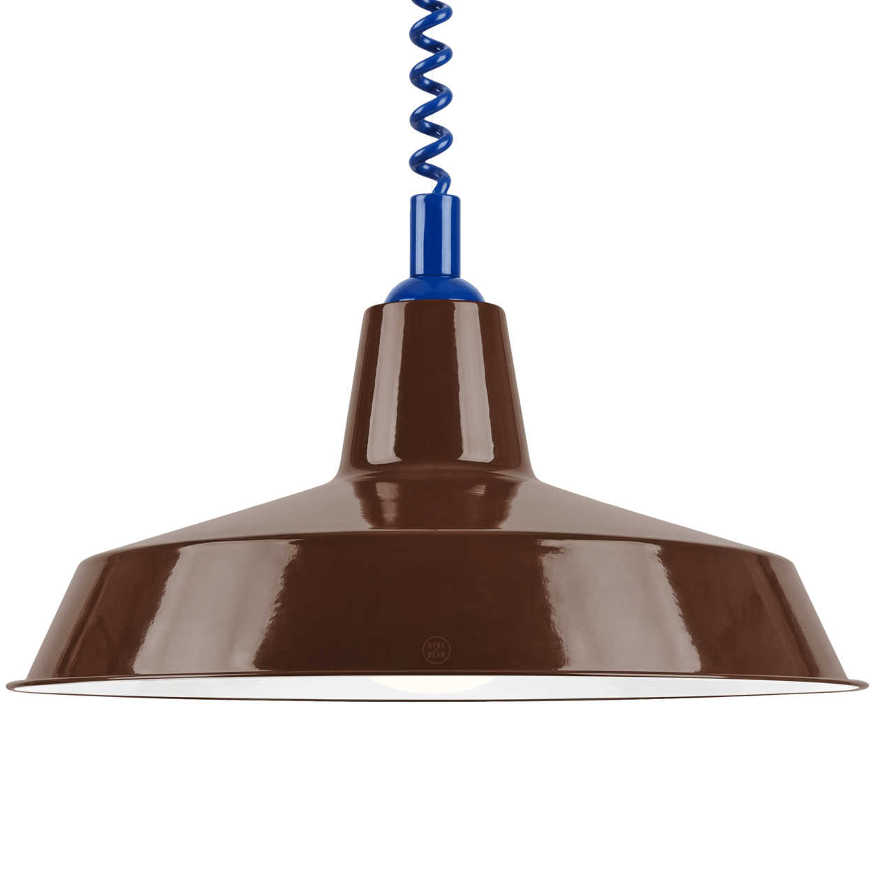 DYKE & DEAN PENDANT LAMPSHADE BROWN WITH RETRACTABLE SPRING - DYKE & DEAN