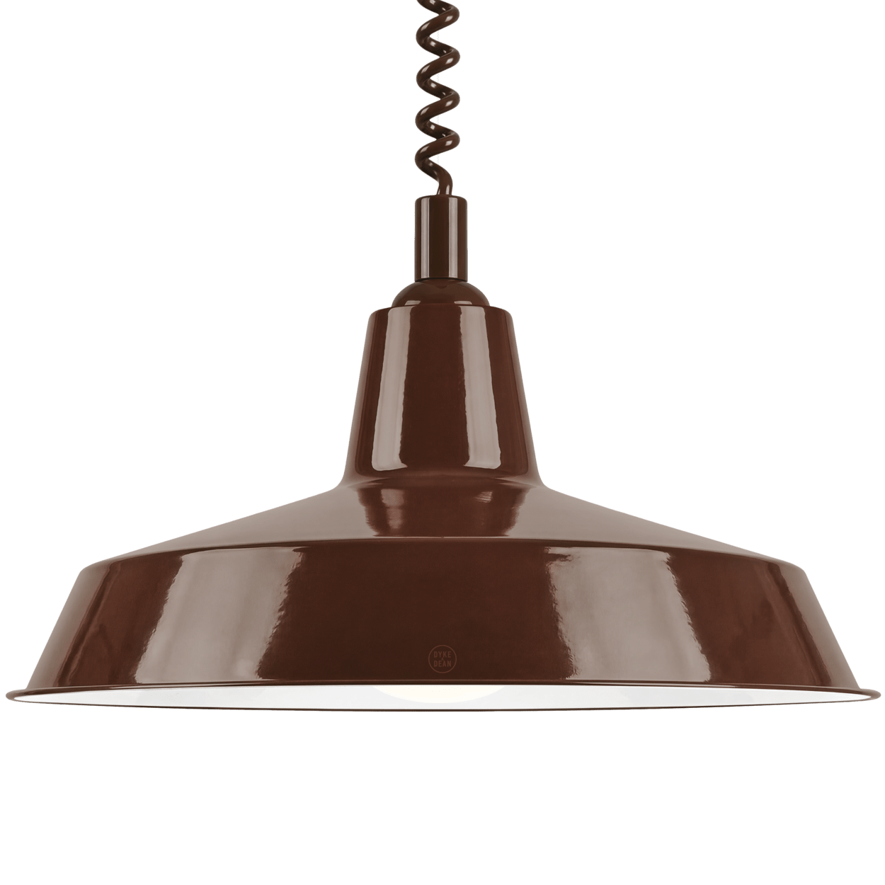 DYKE & DEAN PENDANT LAMPSHADE BROWN WITH RETRACTABLE SPRING - DYKE & DEAN